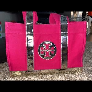Tory Burch Pink Canvas Tote